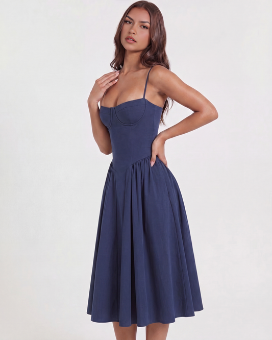 Alma - Vestido Midi con Escote Corazón