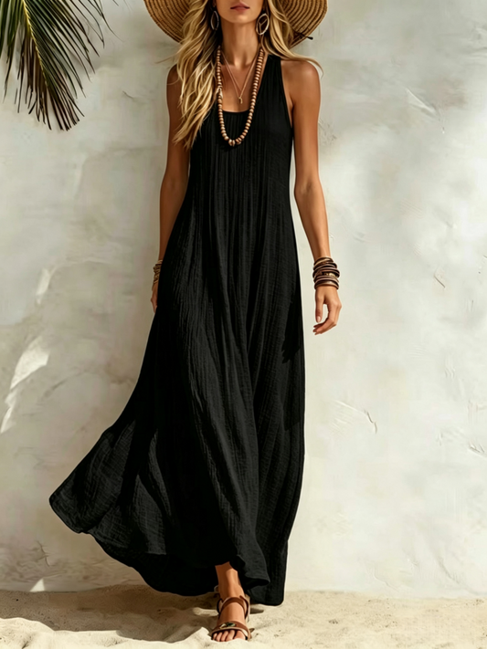 Aylin - Vestido Maxi Con Escote en U y sin Mangas