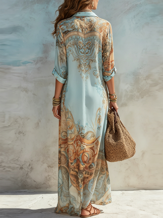 Lorna - Vestido Camisero Mediterráneo