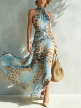 Desire - Vestido Largo Glamour con Estampado Animal