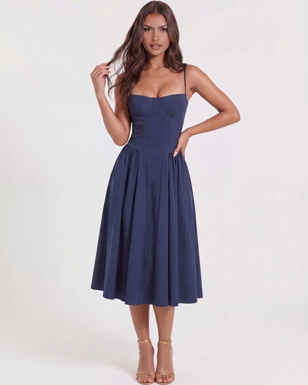 Alma - Vestido Midi con Escote Corazón