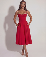 Alma - Vestido Midi con Escote Corazón