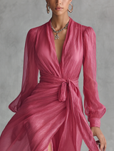 Noemi - Vestido Largo Aurora Rosa Empolvado