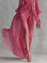 Noemi - Vestido Largo Aurora Rosa Empolvado