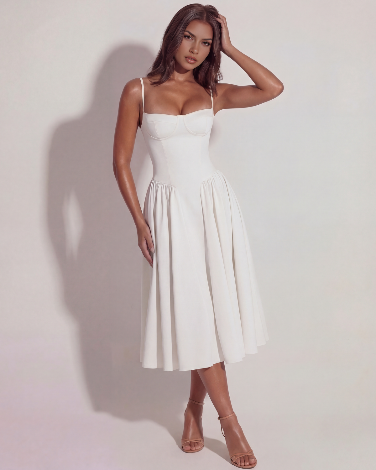 Alma - Vestido Midi con Escote Corazón