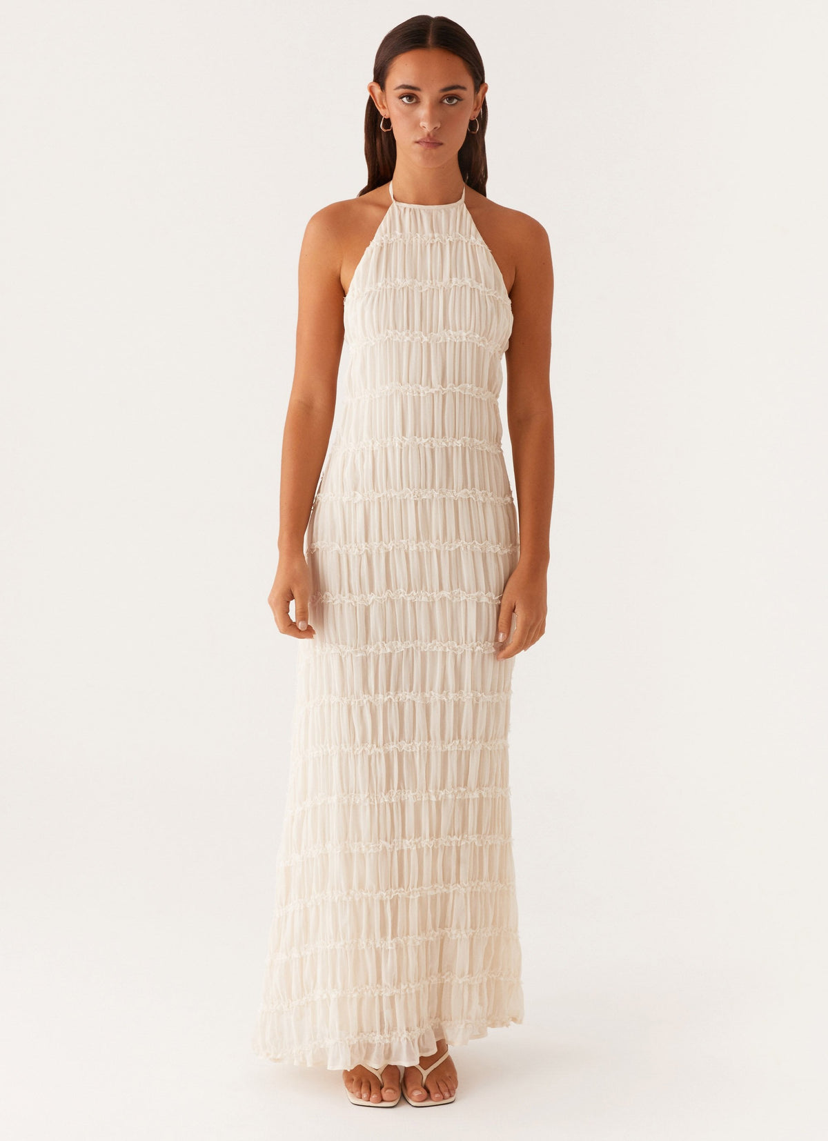 Aullie - Vestido Maxi con Detalles de Encaje