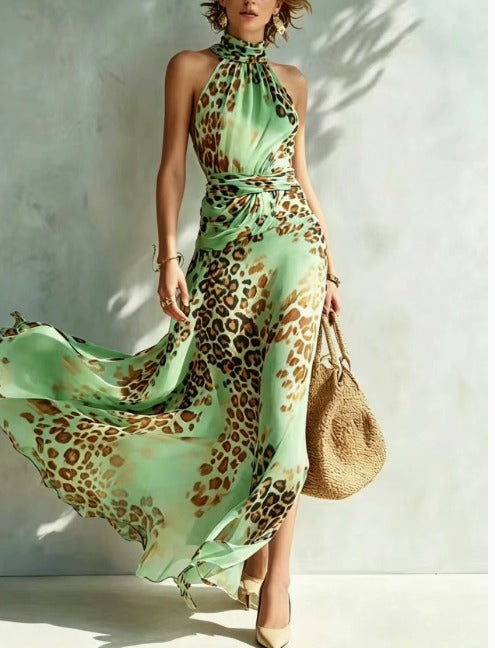 Desire - Vestido Largo Glamour con Estampado Animal