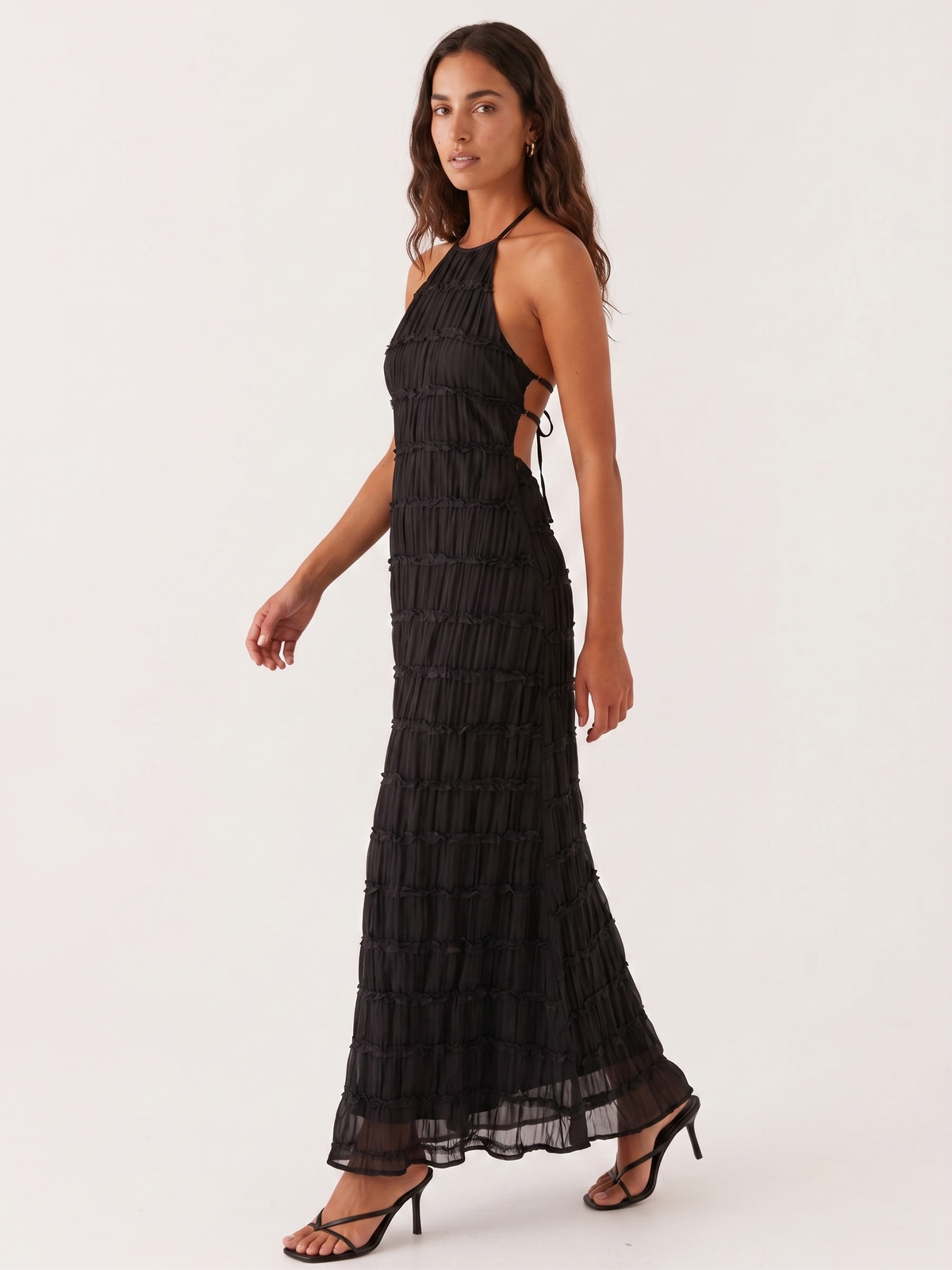 Aullie - Vestido Maxi con Detalles de Encaje