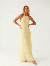 Aullie - Vestido Maxi con Detalles de Encaje