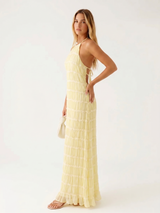 Aullie - Vestido Maxi con Detalles de Encaje