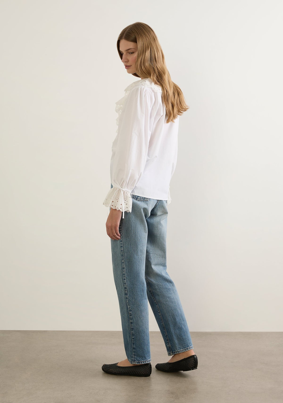 Verity - Blusa Puños Fruncidos con Lazos