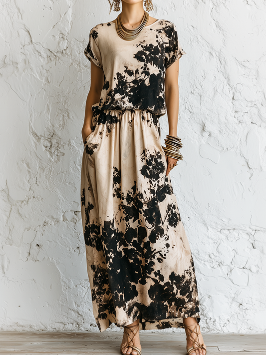 Alba - Conjunto de Dos Piezas Estampado Artístico