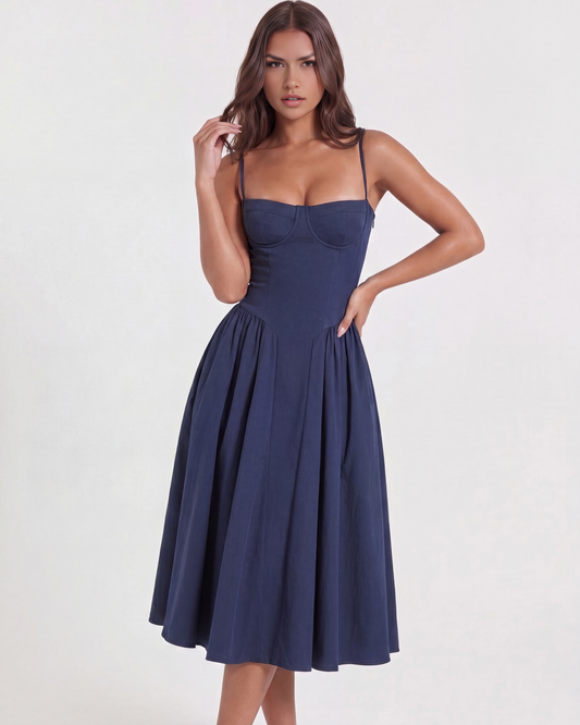 Alma - Vestido Midi con Escote Corazón