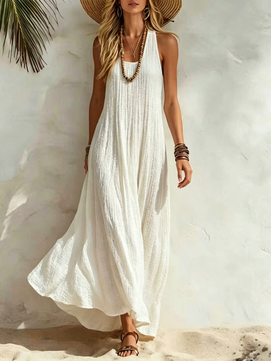 Aylin - Vestido Maxi Con Escote en U y sin Mangas