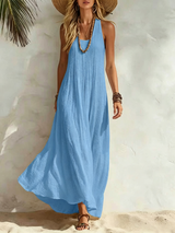 Aylin - Vestido Maxi Con Escote en U y sin Mangas