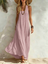 Aylin - Vestido Maxi Con Escote en U y sin Mangas