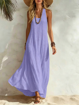 Aylin - Vestido Maxi Con Escote en U y sin Mangas