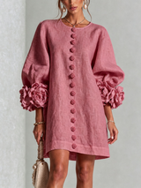 Camila - Vestido Mini con Puños Florales