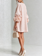 Camila - Vestido Mini con Puños Florales