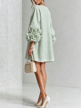 Camila - Vestido Mini con Puños Florales