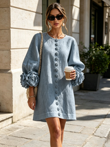 Camila - Vestido Mini con Puños Florales
