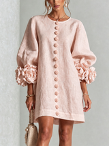 Camila - Vestido Mini con Puños Florales