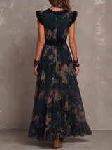 Dalia - Vestido Maxi Floral con Falda de Volantes