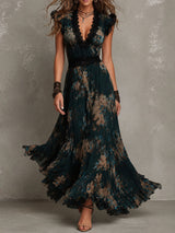 Dalia - Vestido Maxi Floral con Falda de Volantes