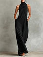 Celestina - Vestido Largo de Lino con Cuello Alto