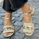 Erica - Sandalias de Tacón con Detalle Decorativo
