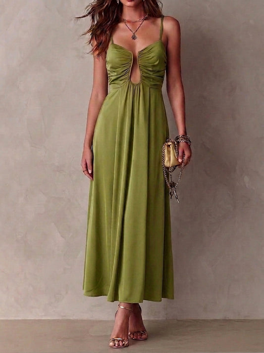 Gaia - Vestido con Escote Cut-Out y Falda Fluida