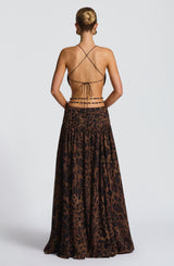 Valentina - Vestido Maxi con Estampado Leopardo