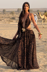 Valentina - Vestido Maxi con Estampado Leopardo