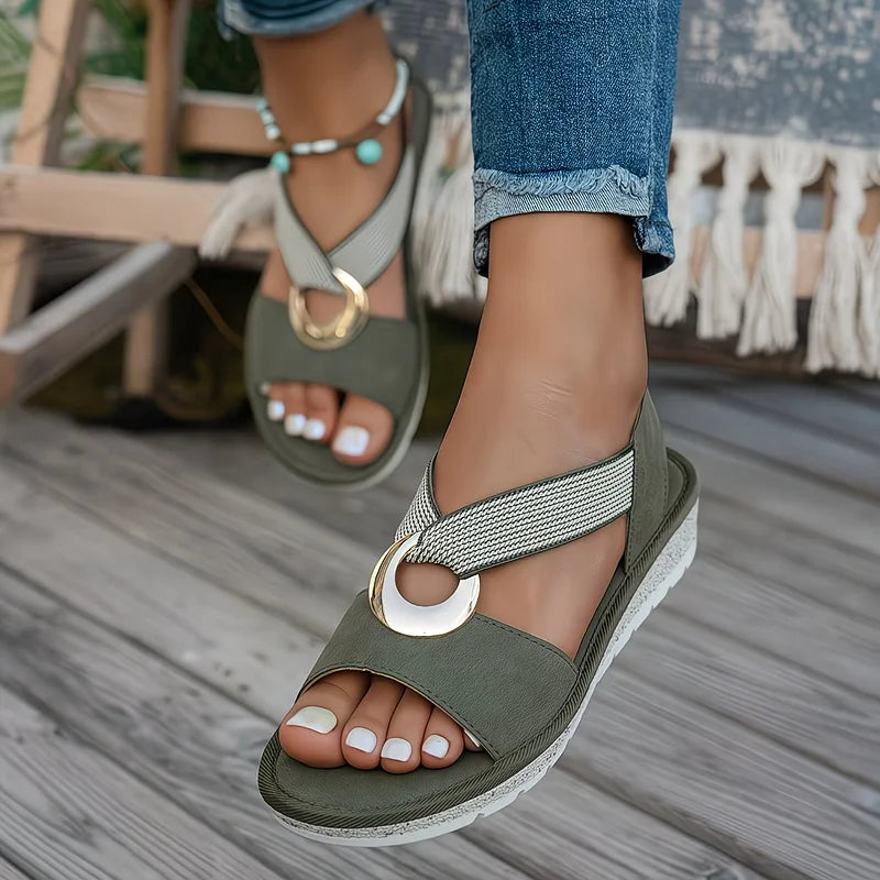 Malenia - Sandalias Casual Chic con Tiras Cruzadas