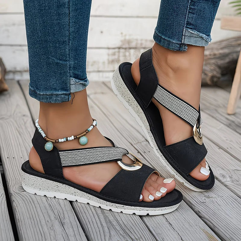 Malenia - Sandalias Casual Chic con Tiras Cruzadas