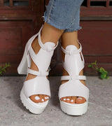 Maria - Sandalias Romanas de Tacón Chunky con Maxi Plataforma