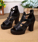 Maria - Sandalias Romanas de Tacón Chunky con Maxi Plataforma