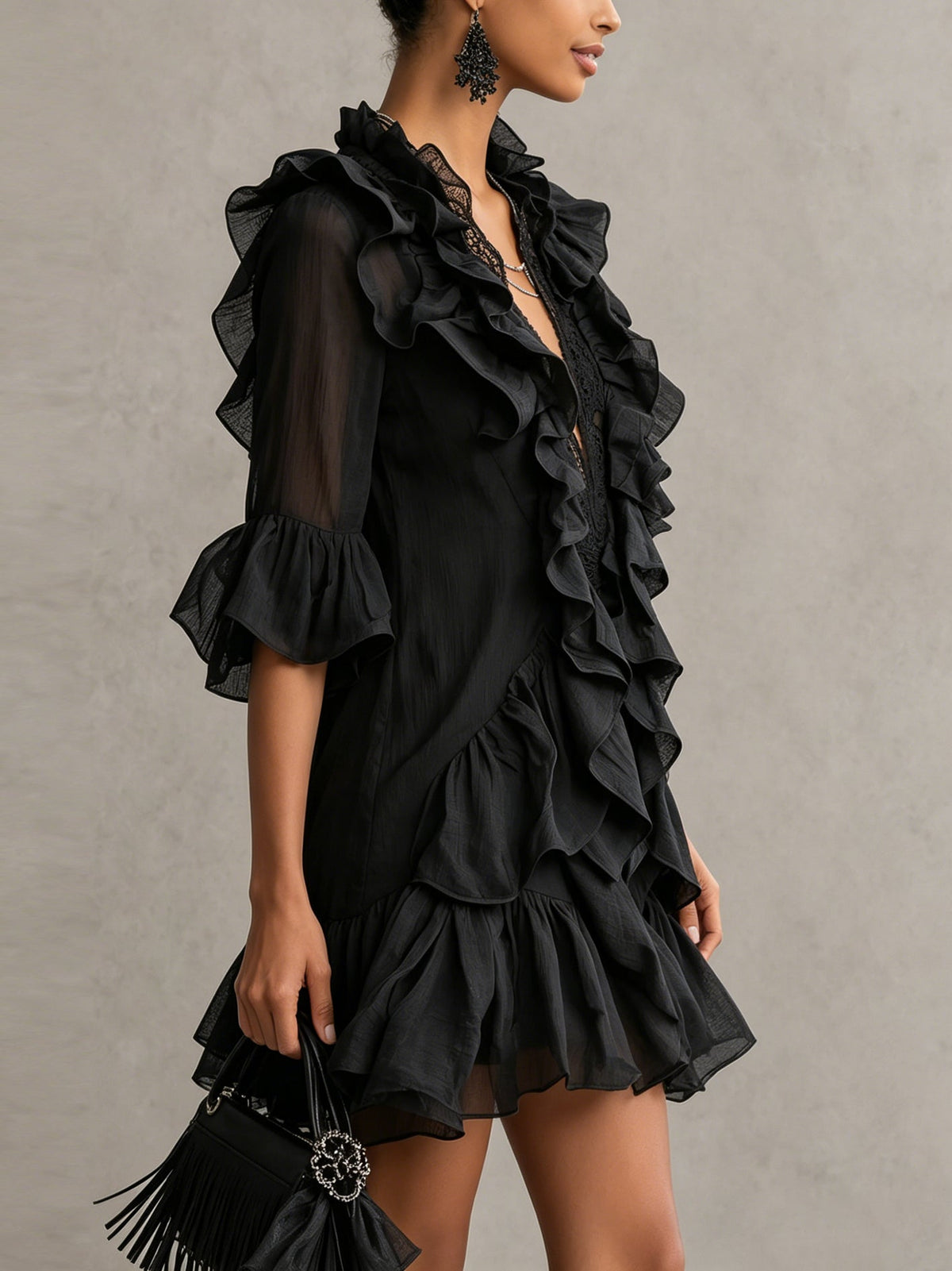Nadia - Vestido Mini con Volantes