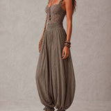 Naia - Mono Boho de Encaje con Pernera Ancha