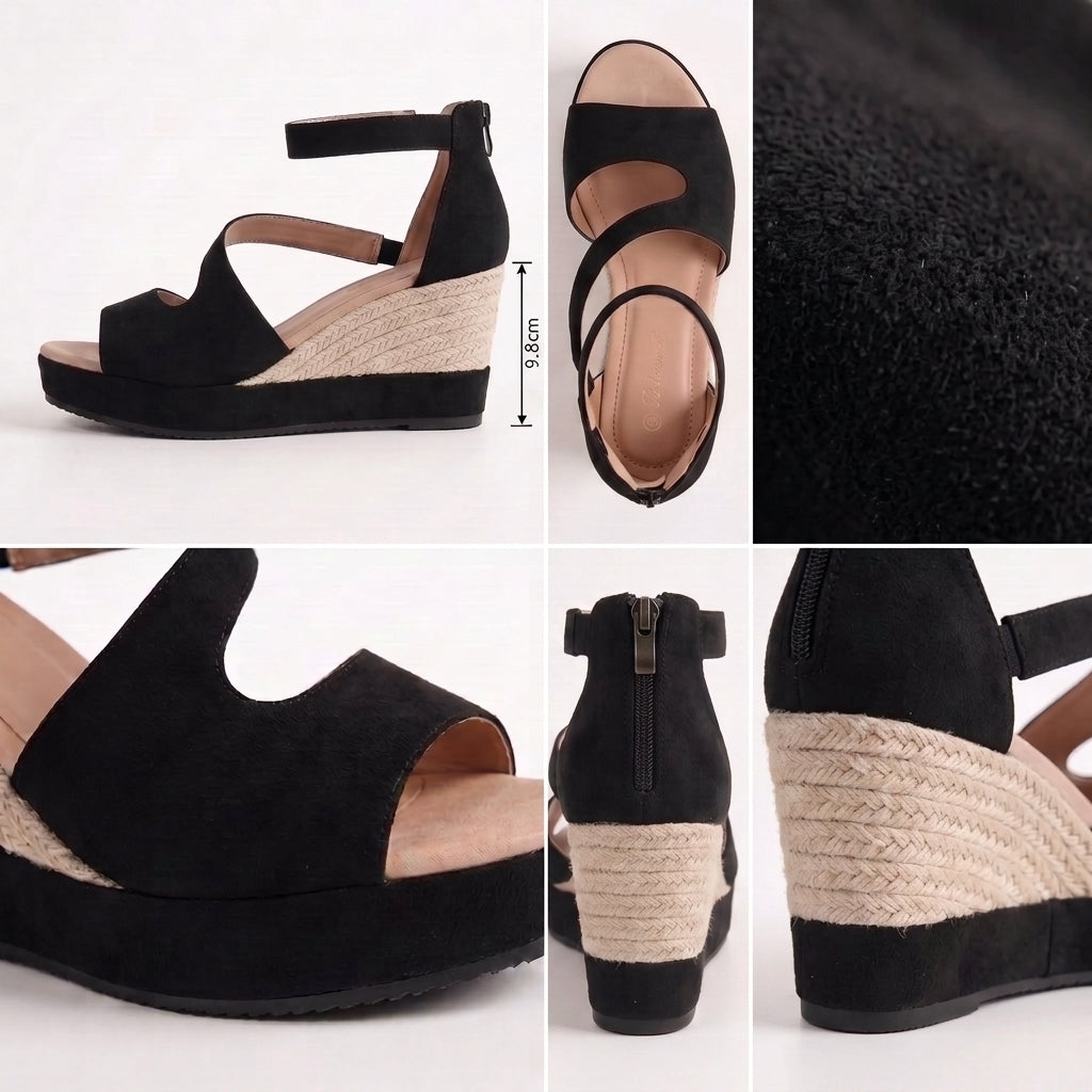 Sofía - Sandalias de Cuña Cruzadas