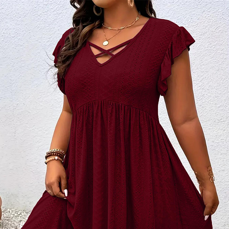 Valentina - Vestido Valentina de Escote en V y Volantes